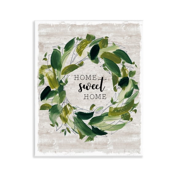 Stupell Industries Sweet Home Rustic Wreath Illustration Wall Plaque Art, design by Carol Robinson, 14 x 11