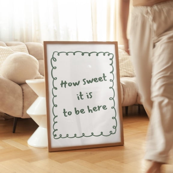Sweet Home Sage Green Cozy Affirmation Wall Art, Unframed Paper Print Size 8x12