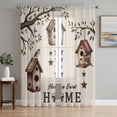 thumbnail image 1 of Sweet Home Sheer Curtains 96 Inch Length 2 Panels Set Window Treatments, Western Stars Bird Houses Farmhouse Retro Rod Pocket Semi Curtains for Living Room/Bedroom/Kitchen Décor, 104"W x 96"L, 1 of 7