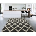 thumbnail image 1 of Sweet Home Stores Cozy Moroccan Trellis Design Contemporary Living & Bedroom Soft Shag Area Rug, 5' x 7', Charcoal Gray, 1 of 5