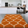 thumbnail image 1 of Sweet Home Stores Cozy Moroccan Trellis Design Contemporary Living & Bedroom Soft Shag Area Rug, 7'10" x 9'10", Orange, 1 of 9