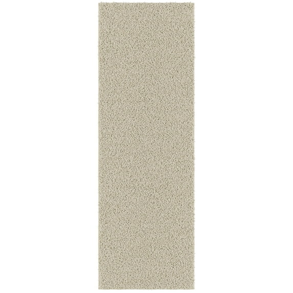 Sweet Home Stores Cozy Non-Slip Rubberback Solid 2x5 Soft Indoor Runner Rug, 20" x 59", Cream