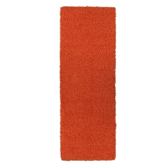 Sweet Home Stores Cozy Solid 2x5 Indoor Shag Runner Rug, 2' x 5', Orange