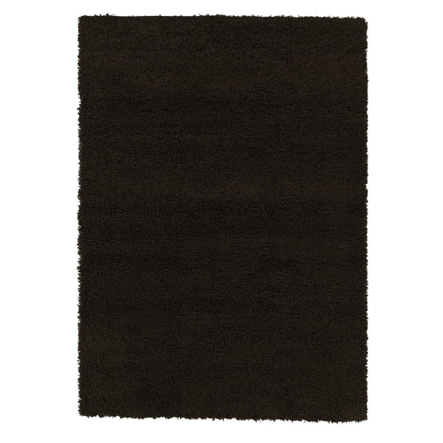 Sweet Home Stores Cozy Solid Contemporary Living and Bedroom Soft Shag Area Rug, 7'10" x 9'10", Brown