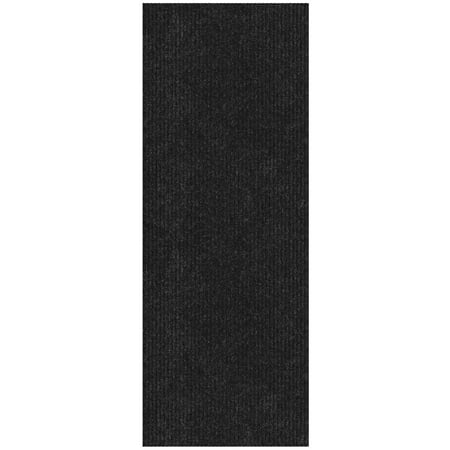 Sweet Home Stores Custom Size Waterproof Non-Slip Rubberback 2x3 Indoor/Outdoor Utility Area Rug, 2' x 3', Black