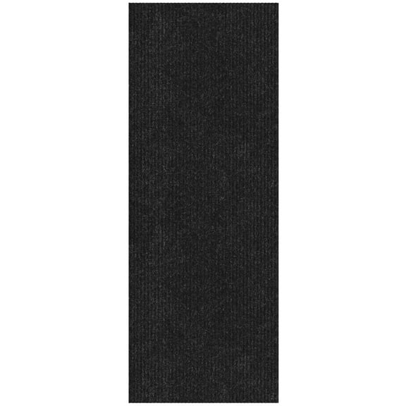 Sweet Home Stores Custom Size Waterproof Non-Slip Rubberback 3x4 Indoor/Outdoor Utility Area Rug, 2'7" x 4', Black