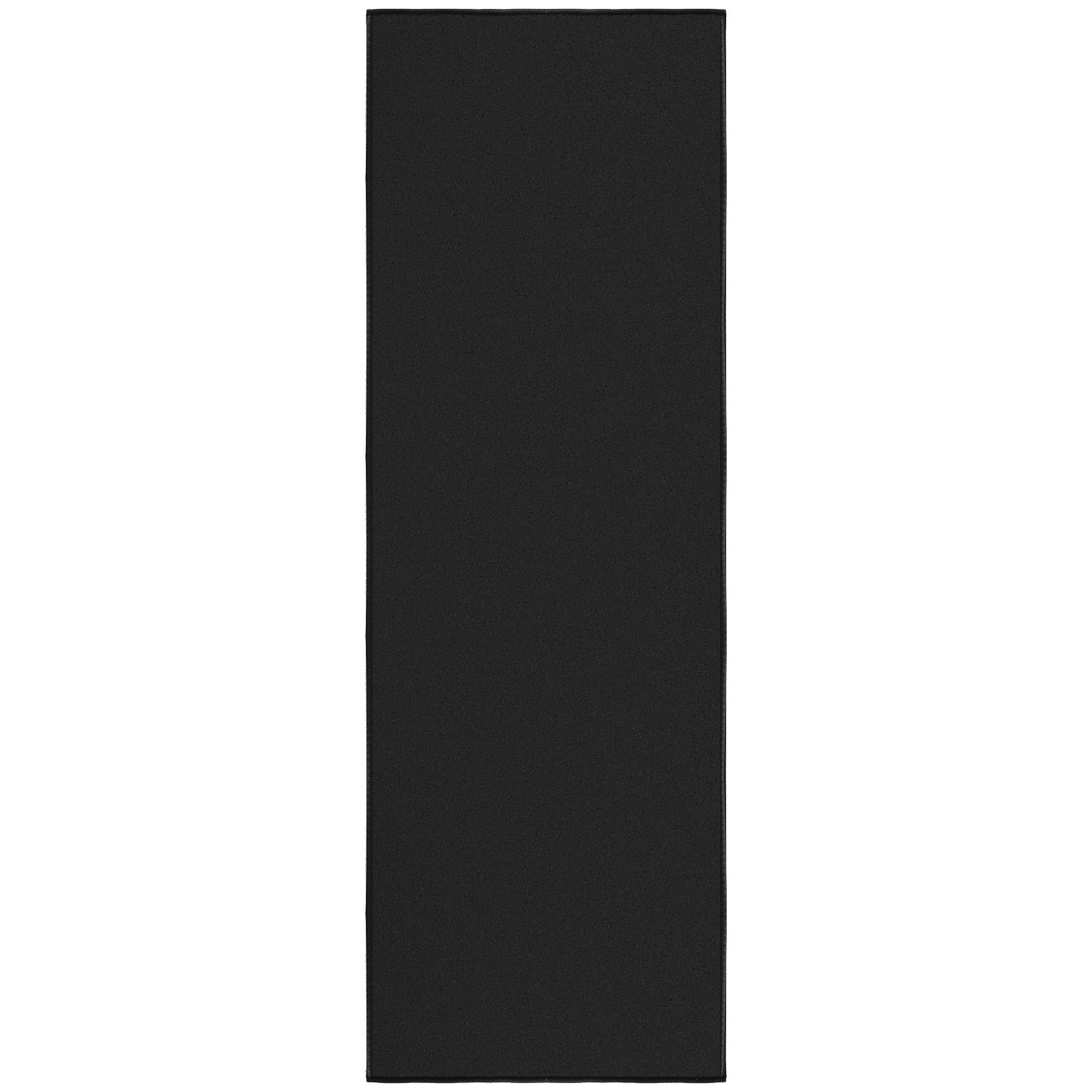 Sweet Home Stores Non-Slip Rubberback Solid 2x5 Runner Rug, 20" x 59", Black
