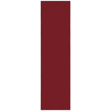 Sweet Home Stores Machine Washable Non-Slip Rubberback Solid 3x10 Runner Rug, 2'7" x 9'10", Red