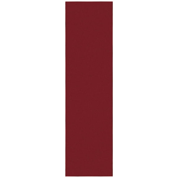 Sweet Home Stores Machine Washable Non-Slip Rubberback Solid 3x10 Runner Rug, 2'7" x 9'10", Red