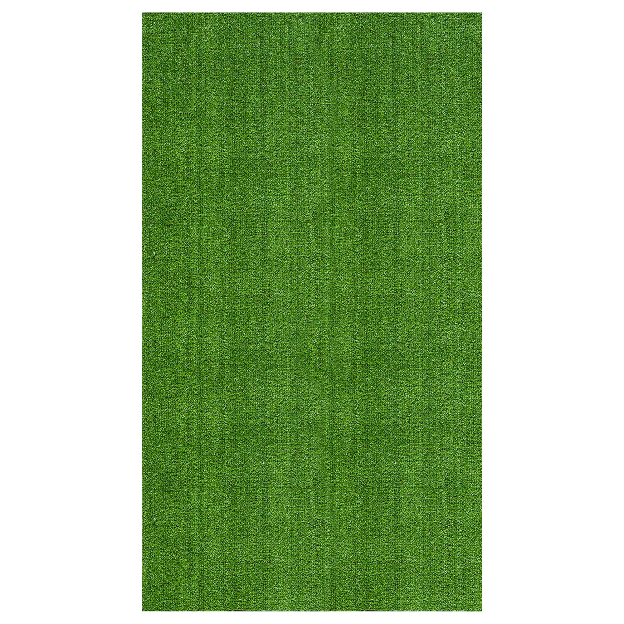 Ottomanson Waterproof 7x10 Indoor/Outdoor Artificial Grass Rug for