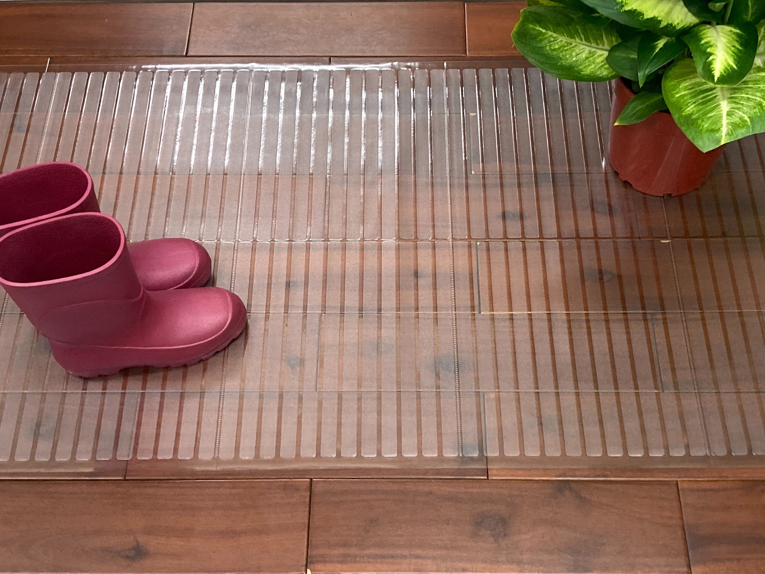 Sweet Home Stores Waterproof Non-Slip 2x10 Indoor Runner Rug Carpet Protector Mat, 2'2" x 10', Clear
