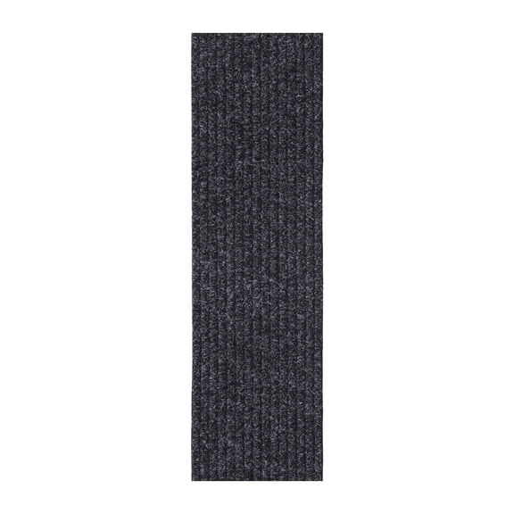 Sweet Home Stores Non-Slip Rubberback 8" x 30" Indoor/Outdoor Stair Treads, 7 Pack, Black