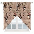 thumbnail image 1 of Sweet Home Swag Valances for Windows, Kitchen Curtains 36 Inch Length 2 Panels Set, Western Stars Bird Houses Brown Wooden Grain Short Curtains for Small Windows Rod Pocket Cafe Curtains 28"x36", 1 of 8