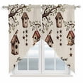thumbnail image 1 of Sweet Home Swag Valances for Windows, Kitchen Curtains 36 Inch Length 2 Panels Set, Western Stars Bird Houses Farmhouse Retro Short Curtains for Small Windows Rod Pocket Cafe Curtains Drapes 28"x36", 1 of 8
