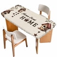 thumbnail image 1 of Sweet Home Table Cloths for 6 Foot Rectangle Tables, Western Stars Bird Houses Farmhouse Retro Patio Waterproof Elastic Fitted Tablecloths, Washable Rectangular Table Cover for Camping, 1 of 8