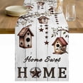 thumbnail image 1 of Sweet Home Table Runner 70 Inches Long Farmhouse Dress Scarves, Western Stars Bird Houses White Wood Plank Dining Tablerunner for Coffee Table/Kitchen Island/Party Décor, 13" x 70", 1 of 8