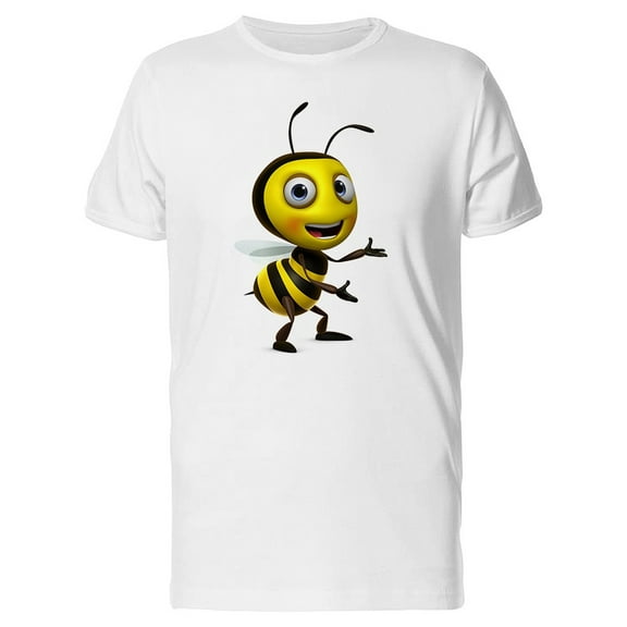 Sweet Honey Bee, Cute Cartoon T-Shirt Men -Image by Shutterstock, Male Small