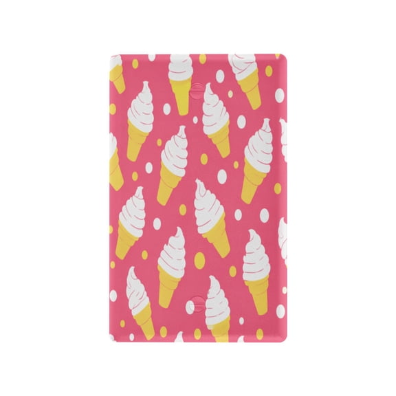 Sweet Ice Cream Pattern Decorative Wall Plate, Flame Retardant PC Plastic Light Switch & Outlet Cover with Mounting Screws Fits Blank Unused Outlet