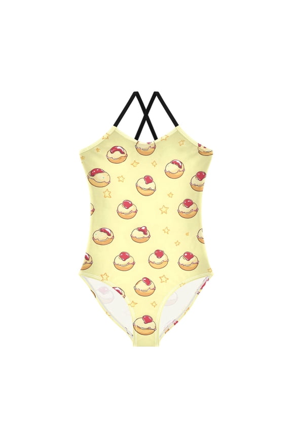 Sweet Jam Buns Girls' One-Piece Swimwear 3T-10T Soft Stretchy for Beach Pool Water Park