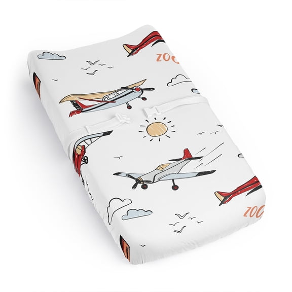 Sweet Jojo Designs Airplane Red and Blue Boy Changing Pad Cover Sheet
