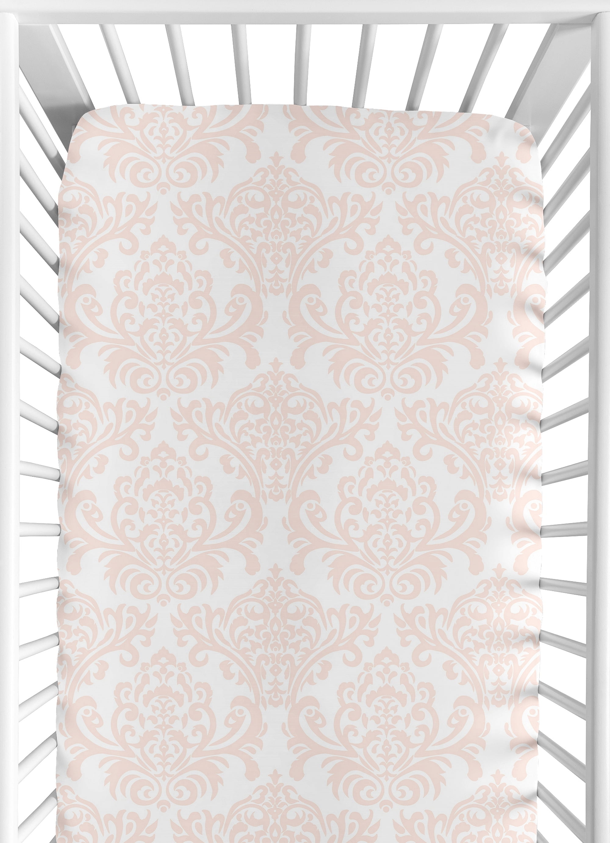 Sweet Jojo Designs Amelia Pink and White Fitted Crib Sheet