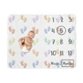 thumbnail image 1 of Sweet Jojo Designs Baby Footprints Multicolor Fleece Milestone Baby Blanket 3 Piece Set, 1 of 6