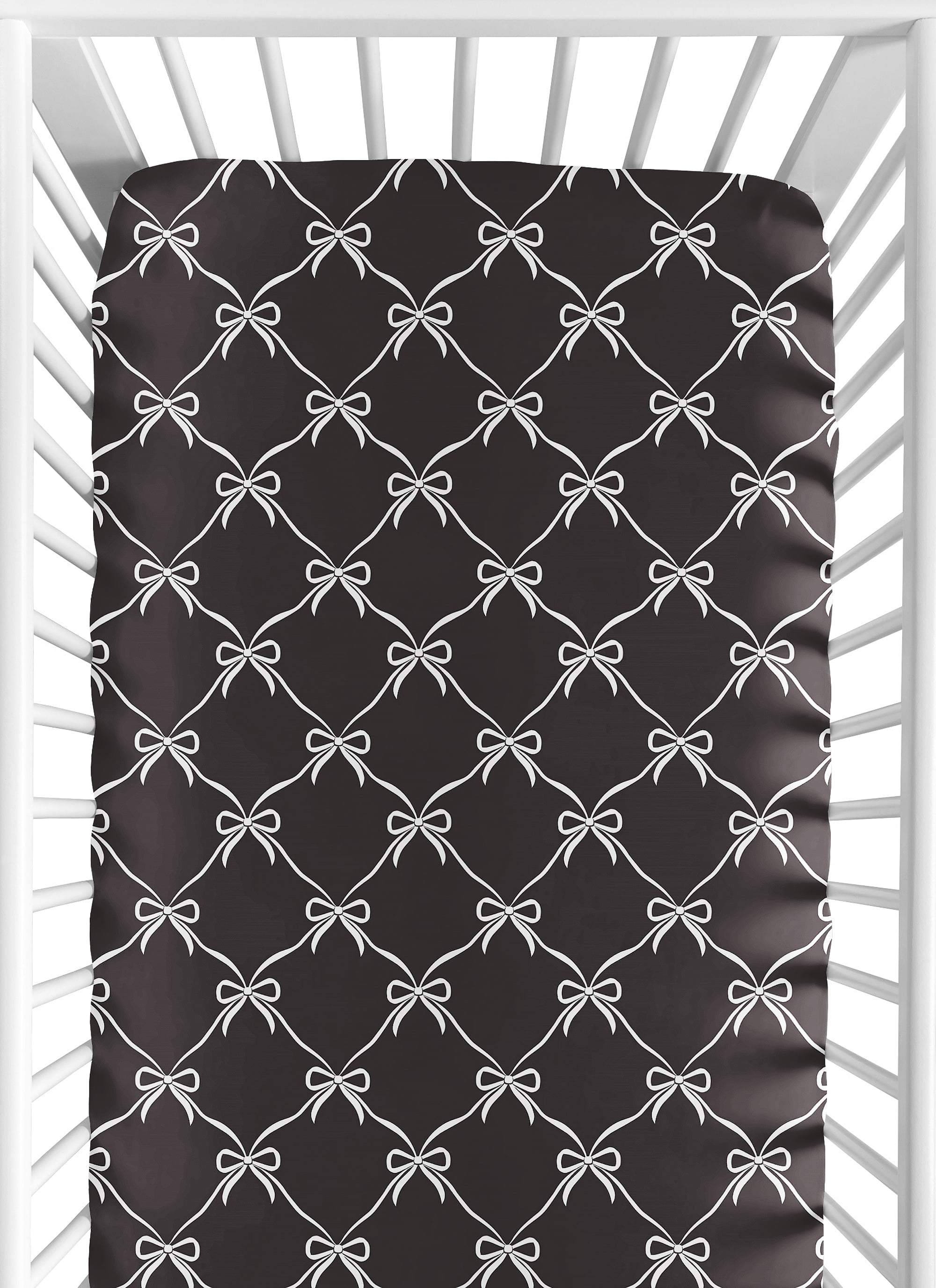 Sweet Jojo Designs Ballerina and Ballet Bows Black Girls Fitted Crib Sheet