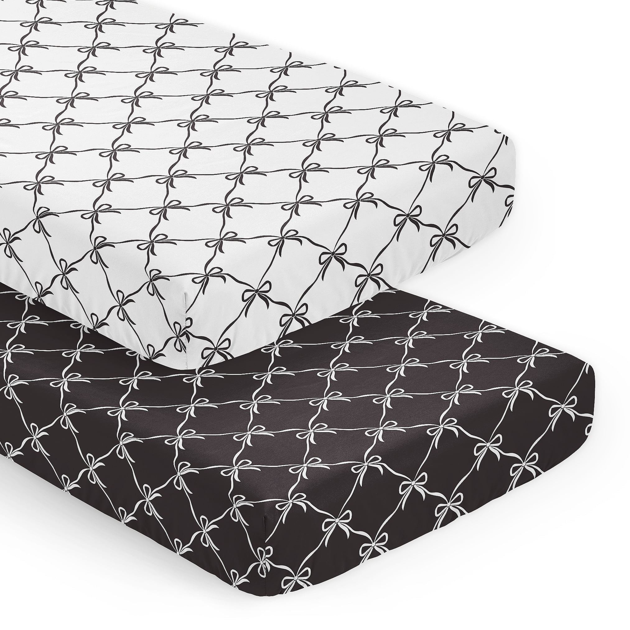 Sweet Jojo Designs Ballerina and Ballet Bows Black Girls Fitted Crib Sheets Set 2 Piece