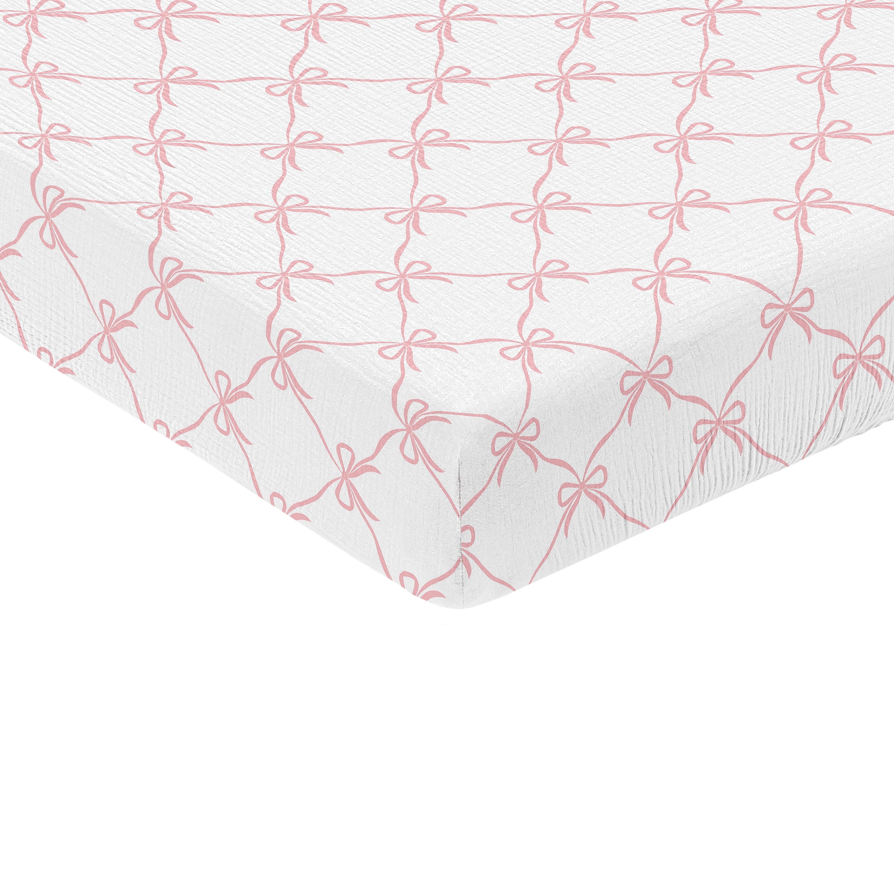 Sweet Jojo Designs Ballerina and Ballet Bows Girl 100% Cotton Muslin Fitted Crib Sheet