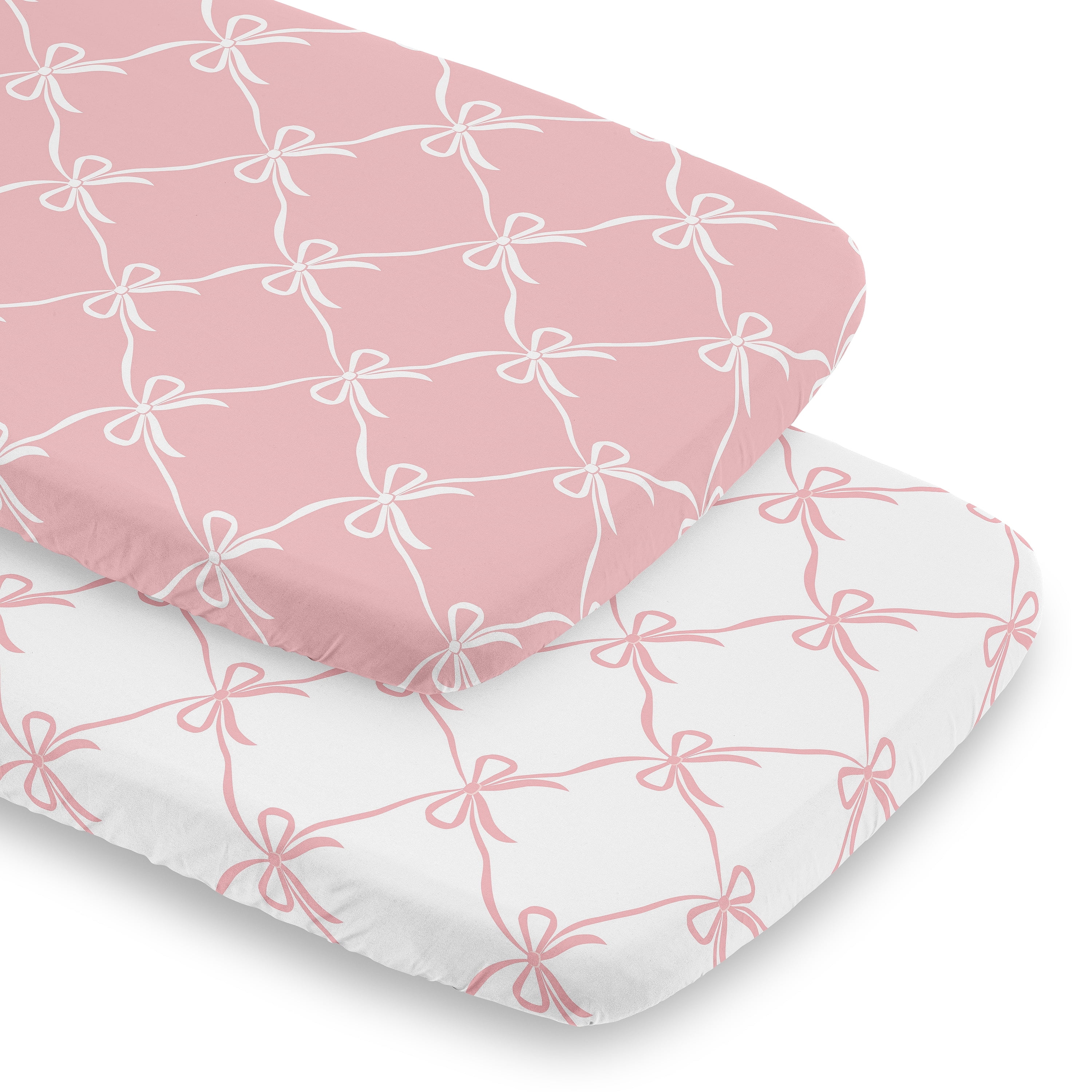 Sweet Jojo Designs Ballerina and Ballet Bows Girl Baby Bassinet Fitted Sheets Set 2 Piece