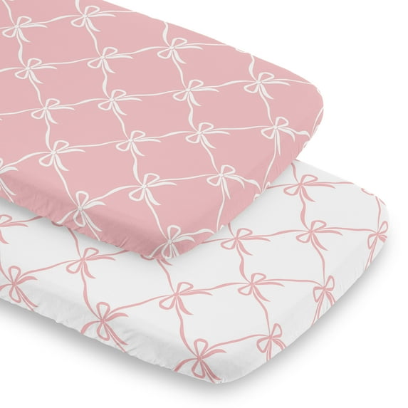 Sweet Jojo Designs Ballerina and Ballet Bows Girl Baby Bassinet Fitted Sheets Set 2 Piece