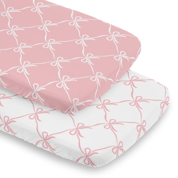 Sweet Jojo Designs Ballerina and Ballet Bows Girl Baby Bassinet Fitted Sheets Set 2 Piece