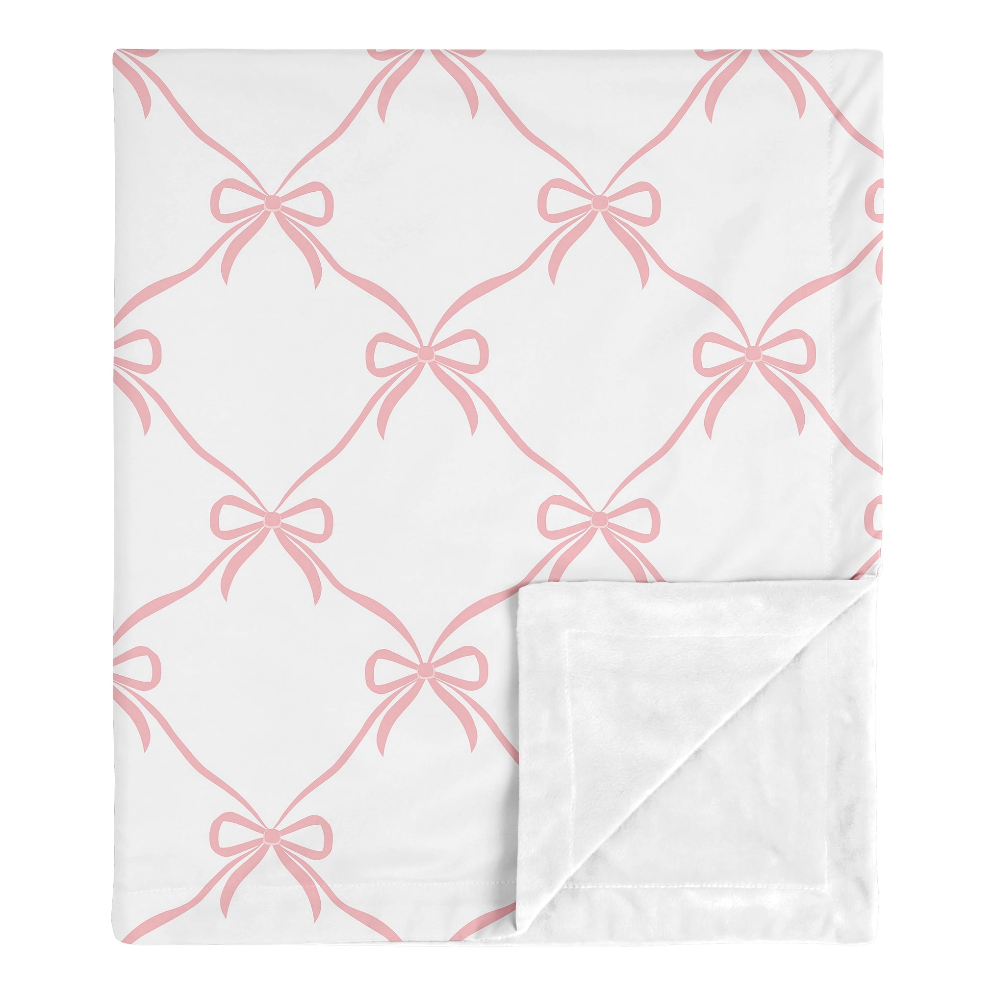 Sweet Jojo Designs Ballerina and Ballet Bows Girl Baby Receiving Security Blanket