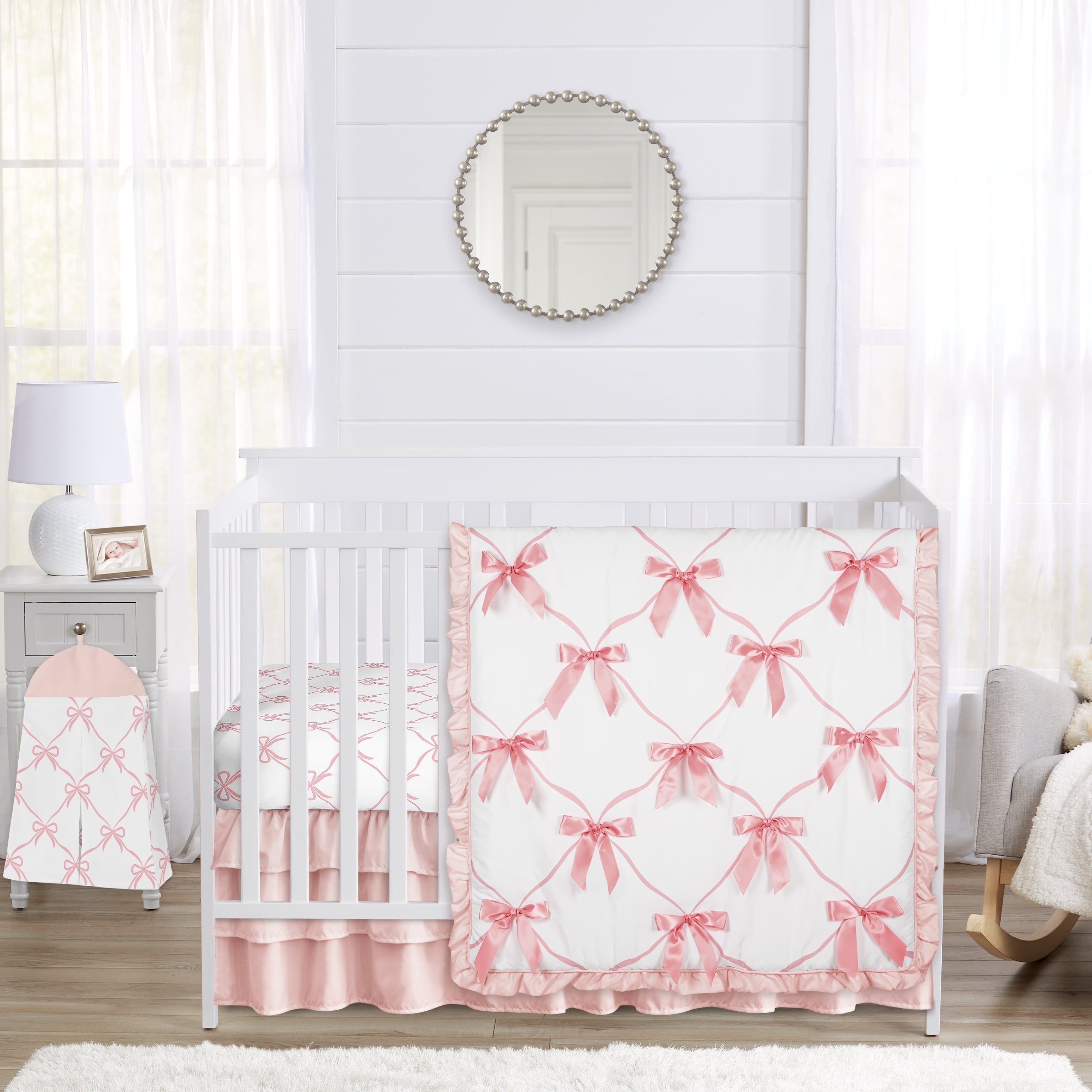 Sweet Jojo Designs Ballerina and Ballet Bows Girl Crib Bedding Set 4 Piece