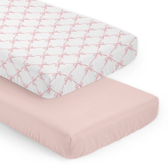 Sweet Jojo Designs Ballerina and Ballet Bows Girl Fitted Crib Sheets Set 2 Piece