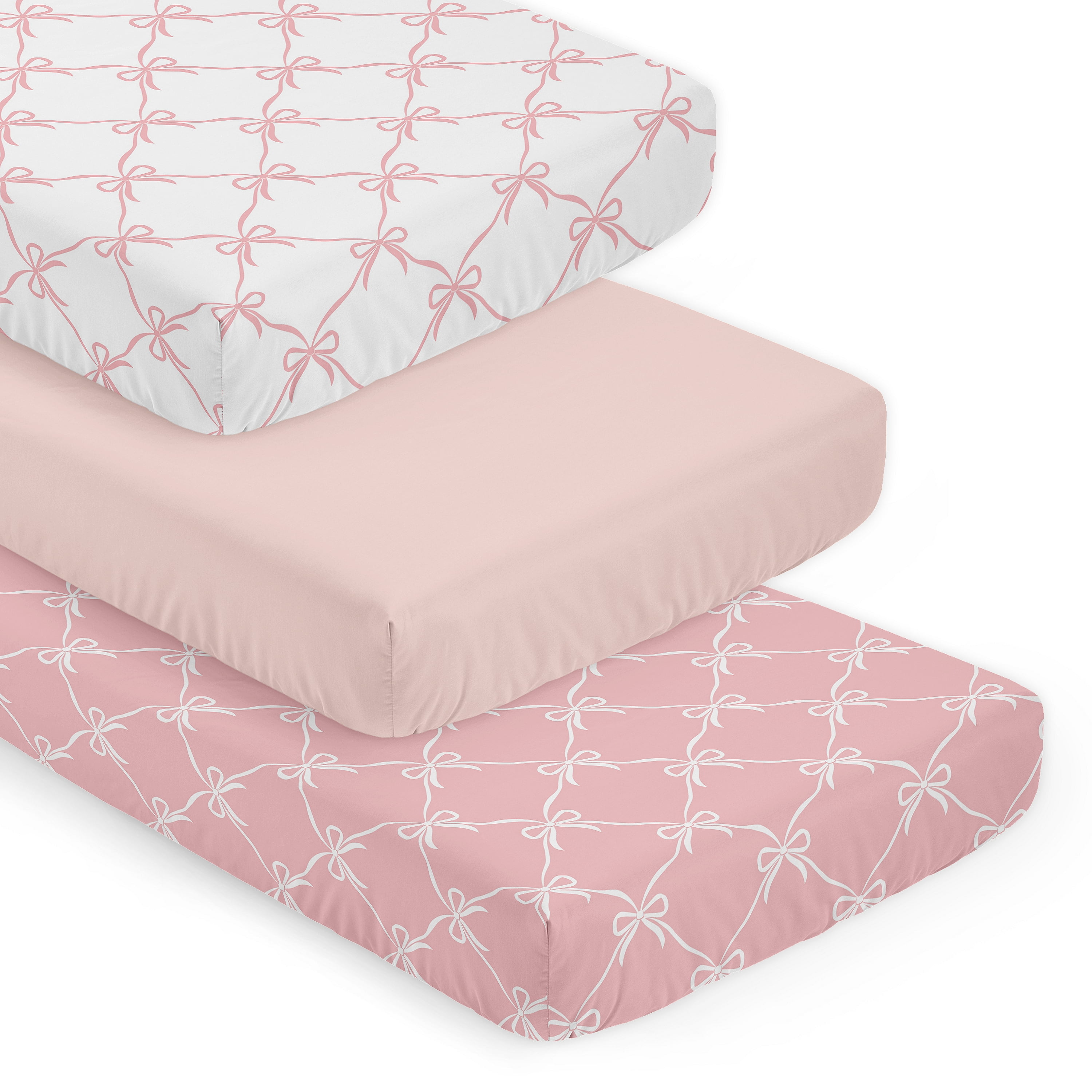 Sweet Jojo Designs Ballerina and Ballet Bows Girl Fitted Crib Sheets Set 3 Piece