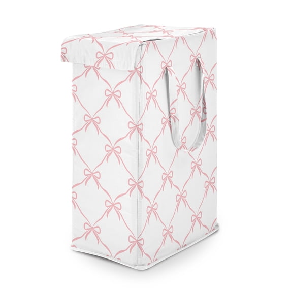 Sweet Jojo Designs Ballerina and Ballet Bows Girl Foldable Laundry Hamper with Handles