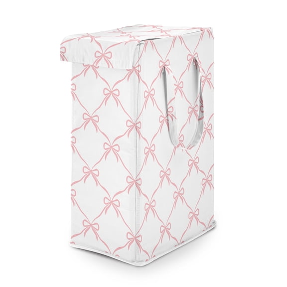 Sweet Jojo Designs Ballerina and Ballet Bows Girl Foldable Laundry Hamper with Handles