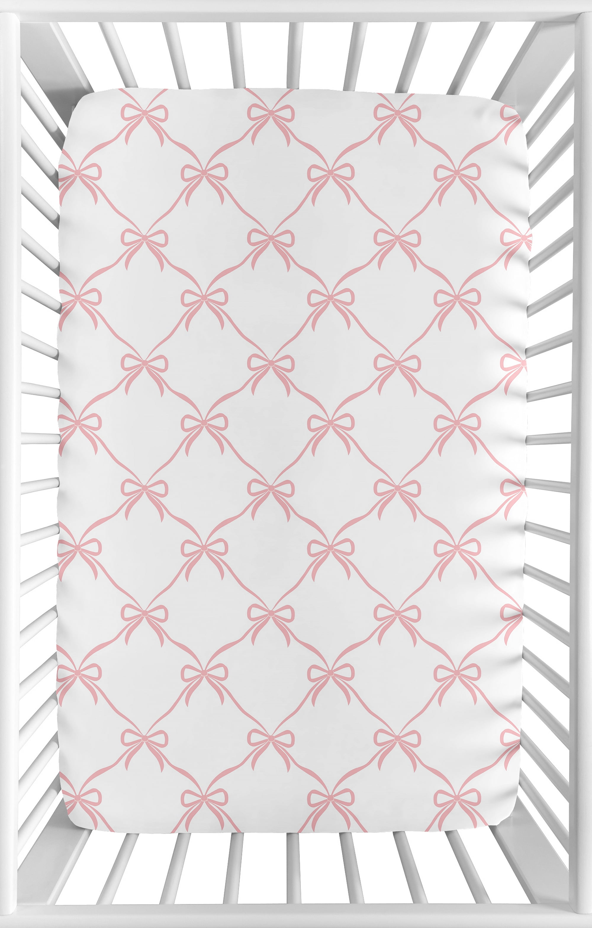Sweet Jojo Designs Ballerina and Ballet Bows Girl Mini Fitted Crib Sheet