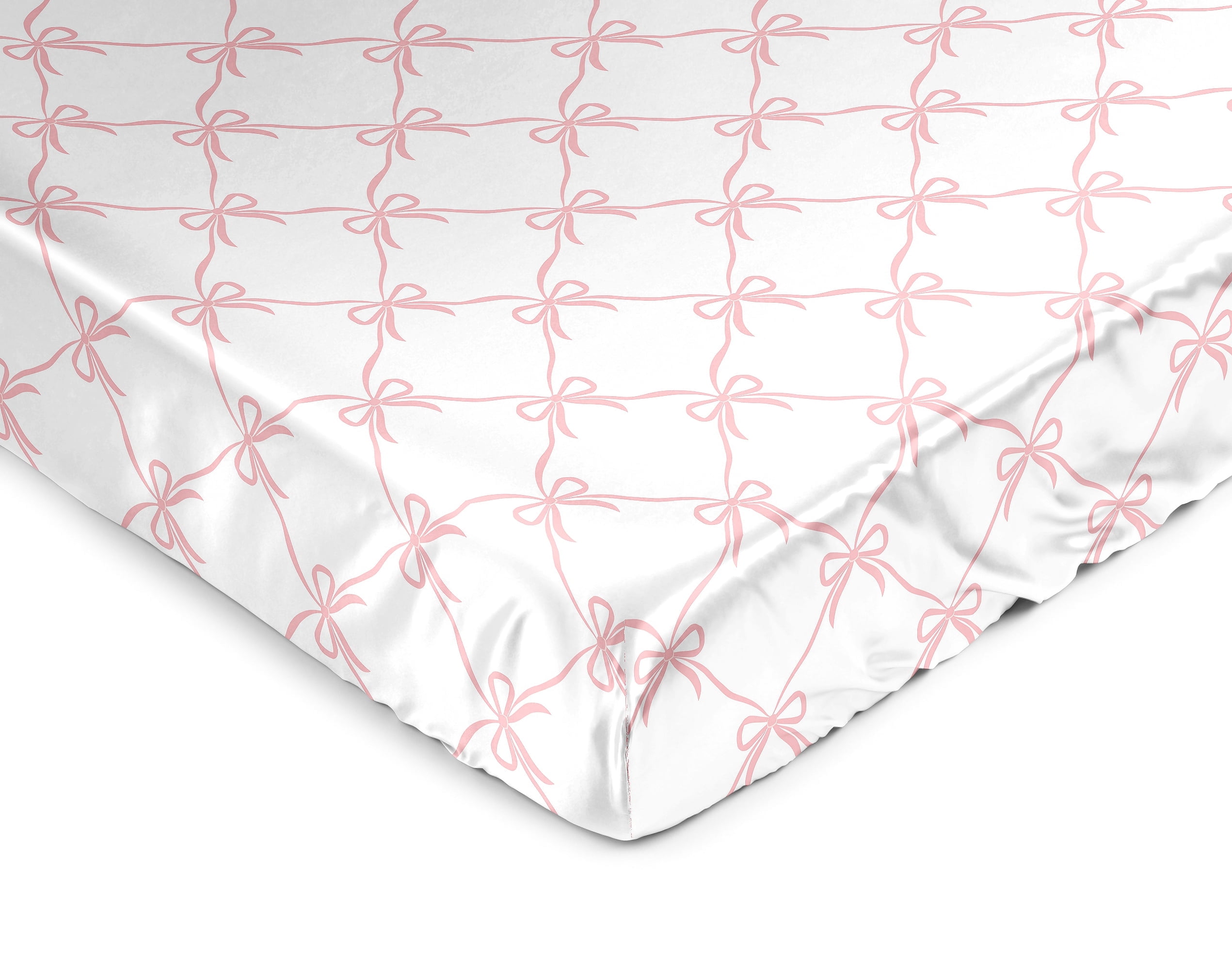 Sweet Jojo Designs Ballerina and Ballet Bows Girl Satin Fitted Crib Sheet