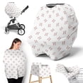 thumbnail image 1 of Sweet Jojo Designs Baseball Patch Red and White Multi Use Baby Car Seat and Nursing Cover, 1 of 6