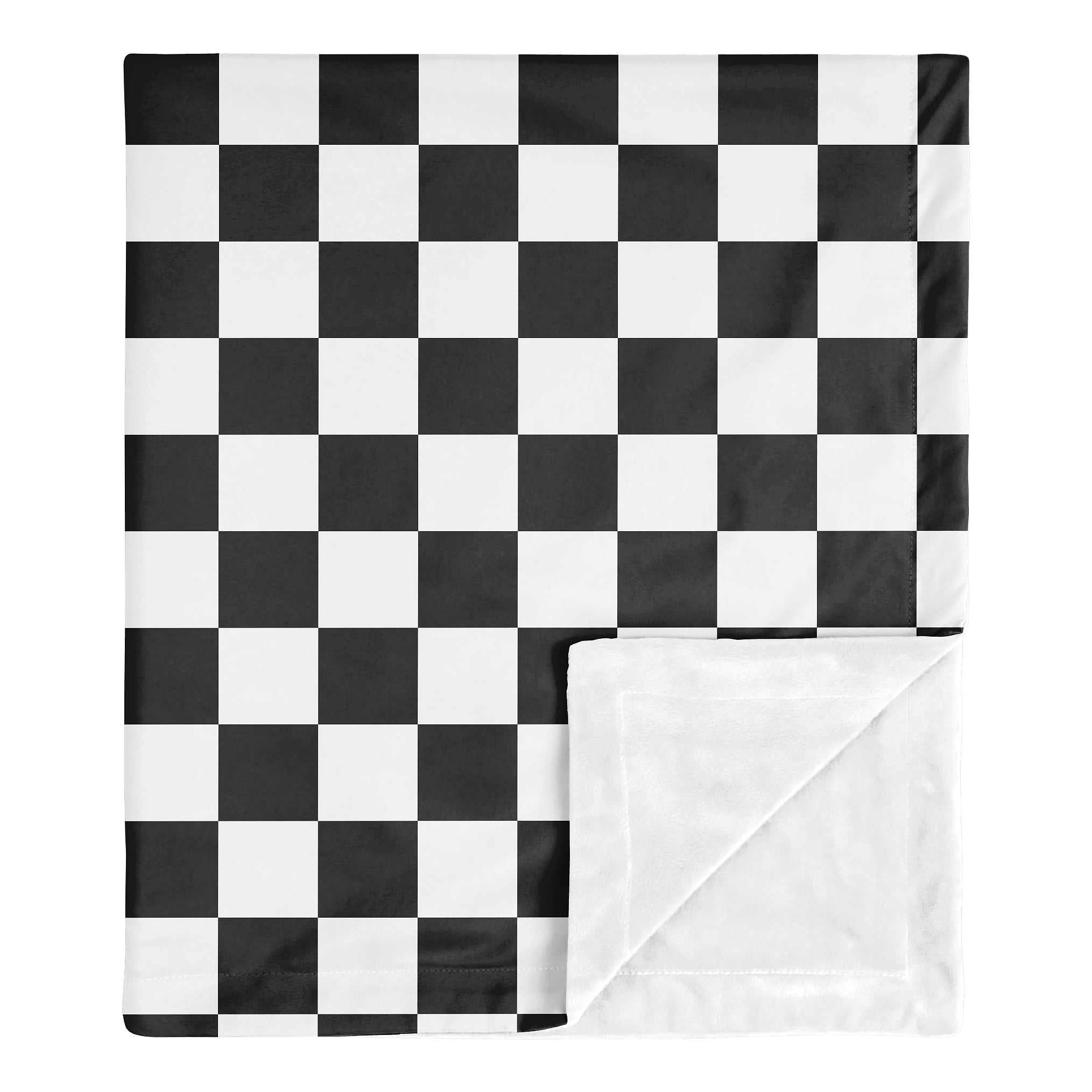 Sweet Jojo Designs Black and White Gingham Checkered Plaid Boy, Girl, Unisex/Gender Neutral Baby Receiving Security Blanket