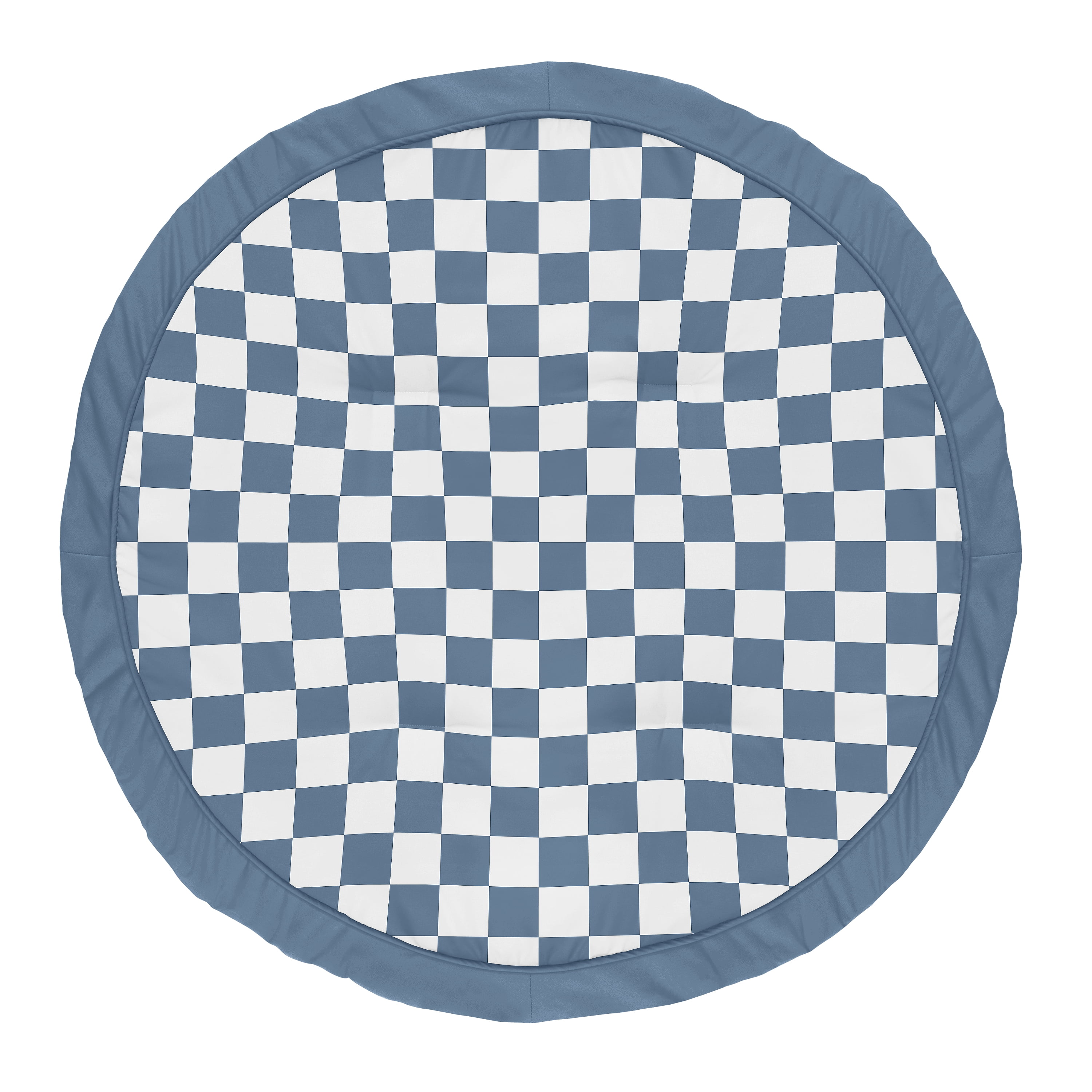 Sweet Jojo Designs Blue Gingham Checkered Plaid Boy Baby Tummy Time Play Mat