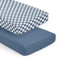 thumbnail image 1 of Sweet Jojo Designs Blue Gingham Checkered Plaid Boy Fitted Crib Sheets Set 2 Piece, 1 of 6
