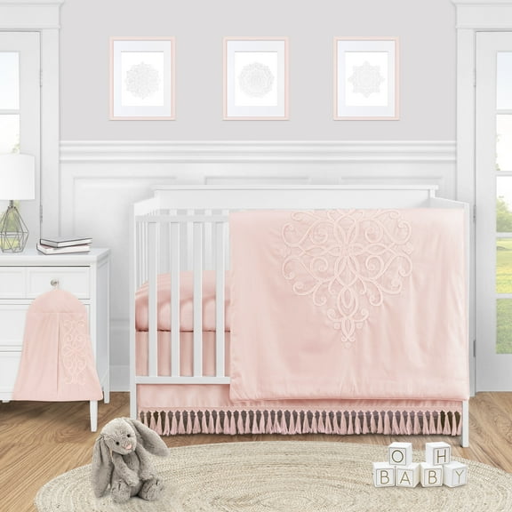 Sweet Jojo Designs Bohemian Blush Pink 4 Piece Crib Bedding Set