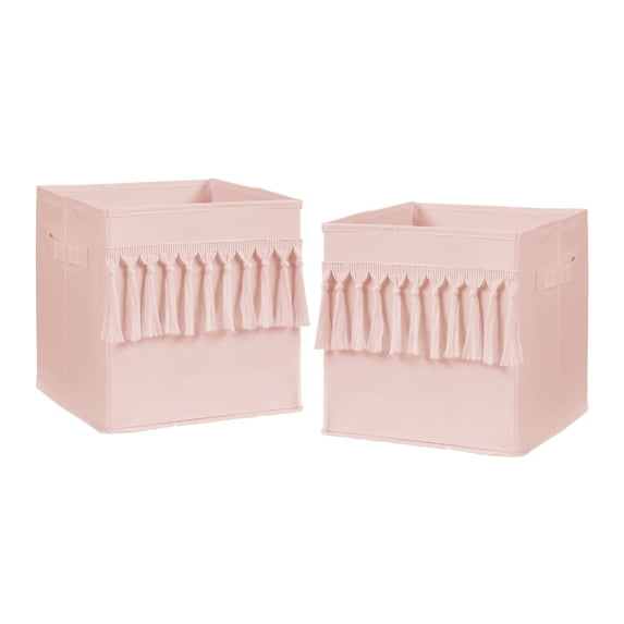 Sweet Jojo Designs Bohemian Blush Pink Fabric Storage Bins 2 Piece Set