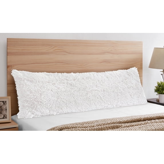 Sweet Jojo Designs Boho Faux Fur White Body Pillow Cover Case 54x20 (Pillow Not Included)
