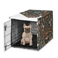 thumbnail image 1 of Sweet Jojo Designs Boho Floral Wildflower Black and Orange Girl Dog Crate Kennel Cover 30in., 1 of 6