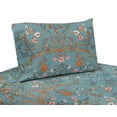 thumbnail image 1 of Sweet Jojo Designs Boho Floral Wildflower Blue and Orange Girl Queen Size Sheet Set 4 Piece, 1 of 5