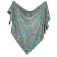 thumbnail image 1 of Sweet Jojo Designs Boho Floral Wildflower Blue and Orange Girl Swaddle Blanket, 1 of 5